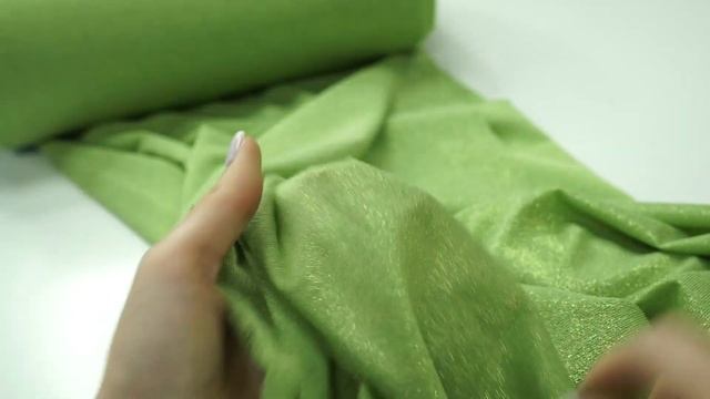 Трикотаж с люрексом вискозный салатовый LS200458