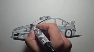 Как нарисовать машину Пежо 406 из фильма Такси / How to draw a