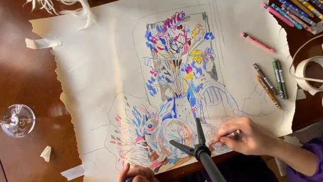 Рисую мелками натюрморт с кроликами смотреть онлайн