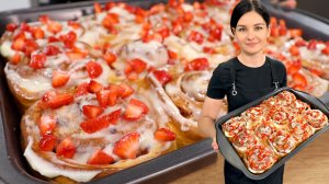 Пуховые СИННАБОНЫ С КЛУБНИКОЙ 🍓 Как сделать пышное и нежное тесто, которое не черствеет?