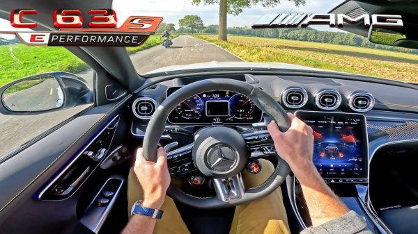 2024 Mercedes AMG C63 S E Performance POV АВТОБАН и ДРИФТ AutoTopNL