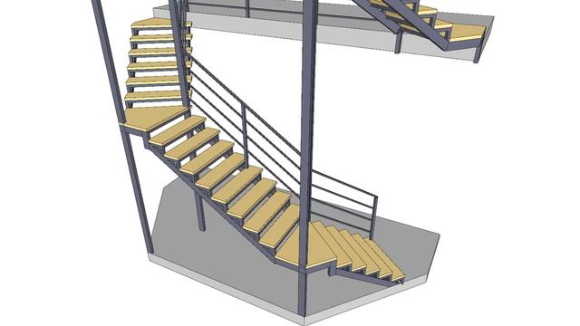 Металлокаркас лестницы в эркере с 0 на 2 этаж смотреть онлайн