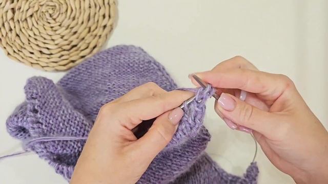 ПРОСТАЯ Косынка спицами / Косынка из мохера и мериноса