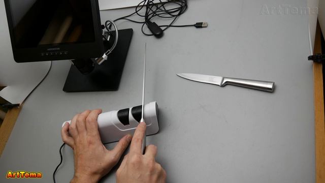 Процесс быстрой заточки кухонного ножа на электроточ? смотреть онлайн