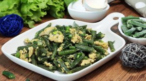 Как приготовить вкусную стручковую фасоль с яйцом за 10 минут