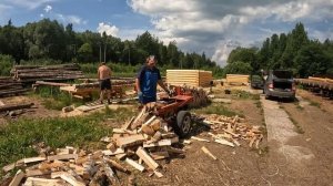 Электропила для дров. Результат колки дров за день.