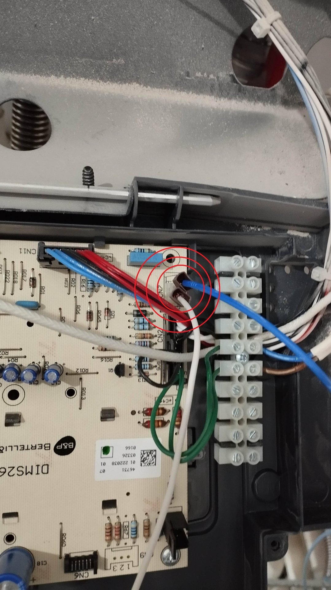 Место подключение OpenTherm в котле Baxi Luna 3