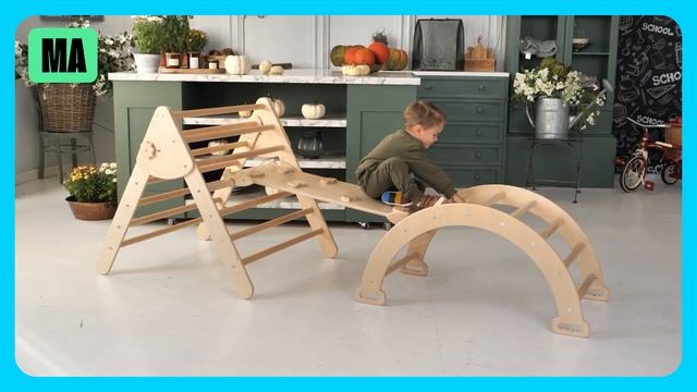 Набір Піклера 3 в 1 WoodandHearts: трикутник, арка та гірка. Кр? смотреть онлайн