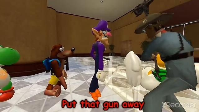 марио и очередь за спогети