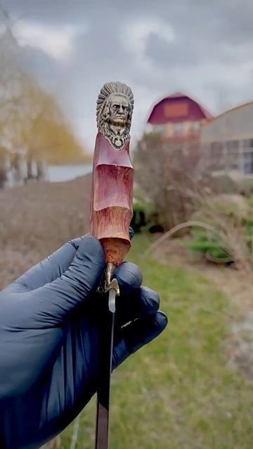 Нож с Дамаска с добавлением никеля и оксидированием Р? смотреть онлайн