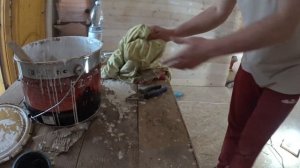 Покраска вагонки в дачном доме краскопультом. Все эта?