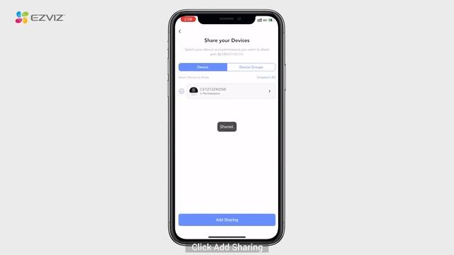 Как поделиться доступом к камере видеонаблюдения EZVIZ