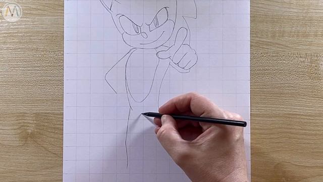 Как нарисовать Соника в полный рост легко