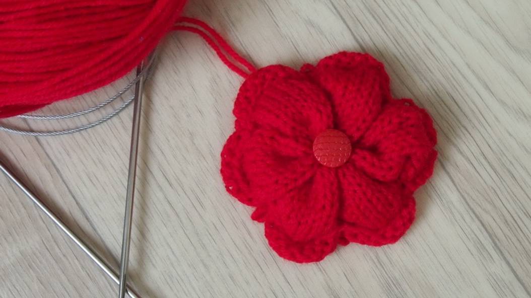 Вязание цветов. Как связать цветок спицами пошагово для начинающих Урок 106 смотреть онлайн