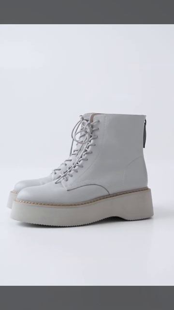 Кожаные ботинки на платформе в оттенке Ultimate Gray смотреть онлайн