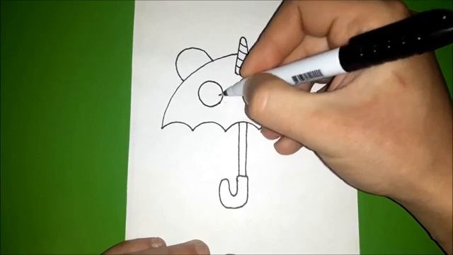 Как нарисовать ЗОНТИК В ВИДЕ ЕДИНОРОГА?