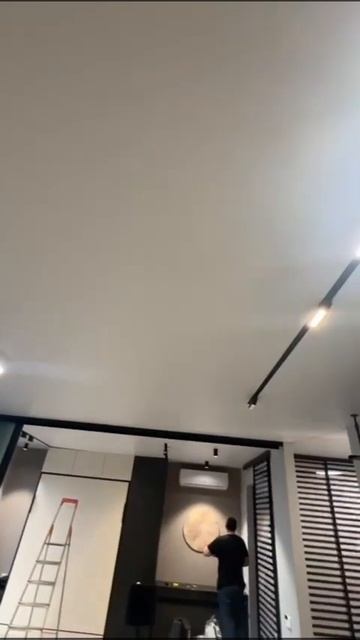 Раздвижная перегородка, разделяющая зоны. #натяжныепо