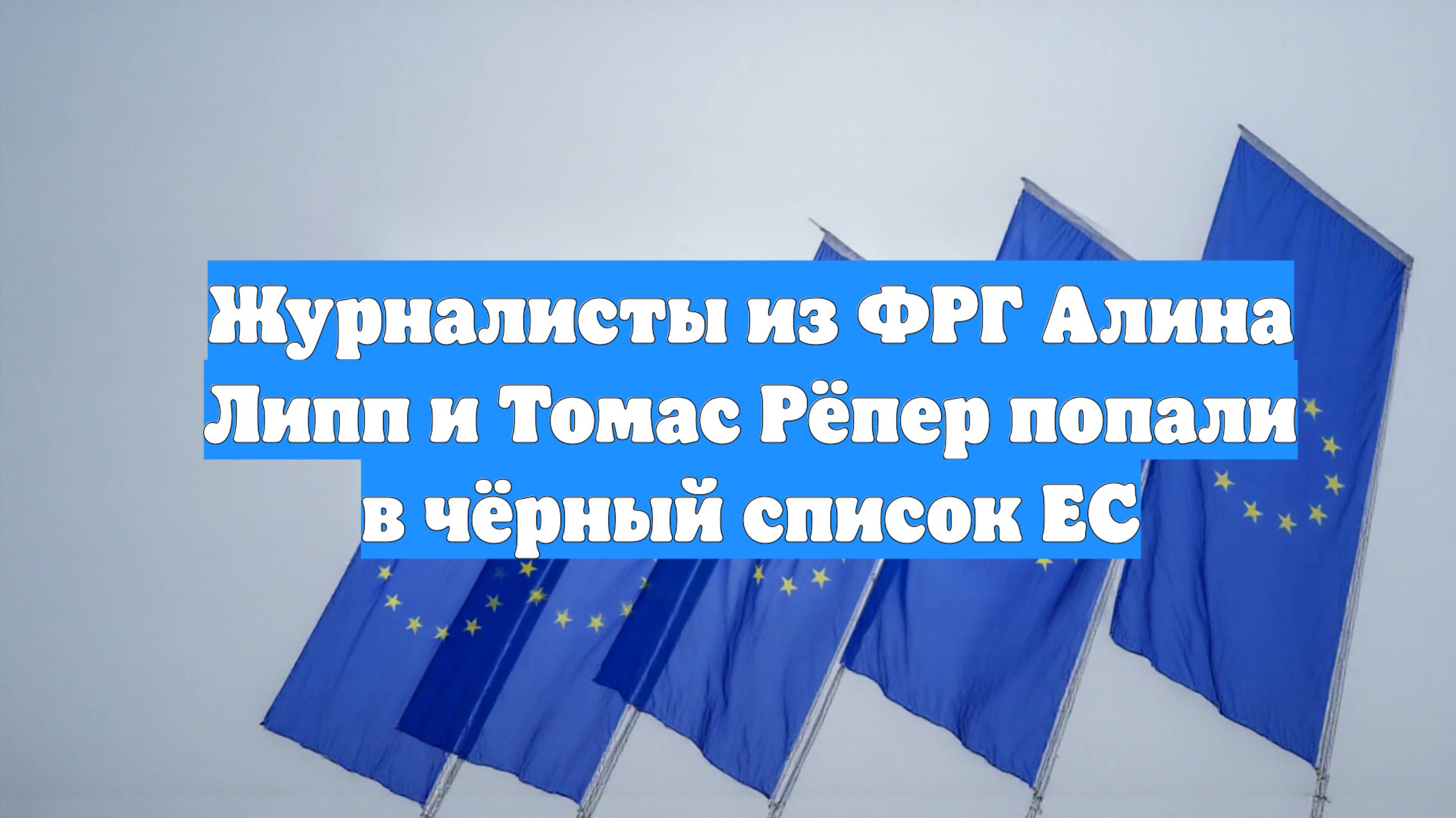 Журналисты из ФРГ Алина Липп и Томас Рёпер попали в чёрный список ЕС