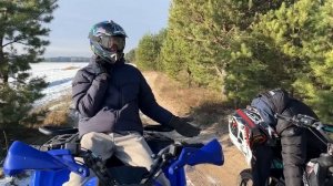 Арсений на квадрике буксирует Сашу на Мотоцикле. Брос