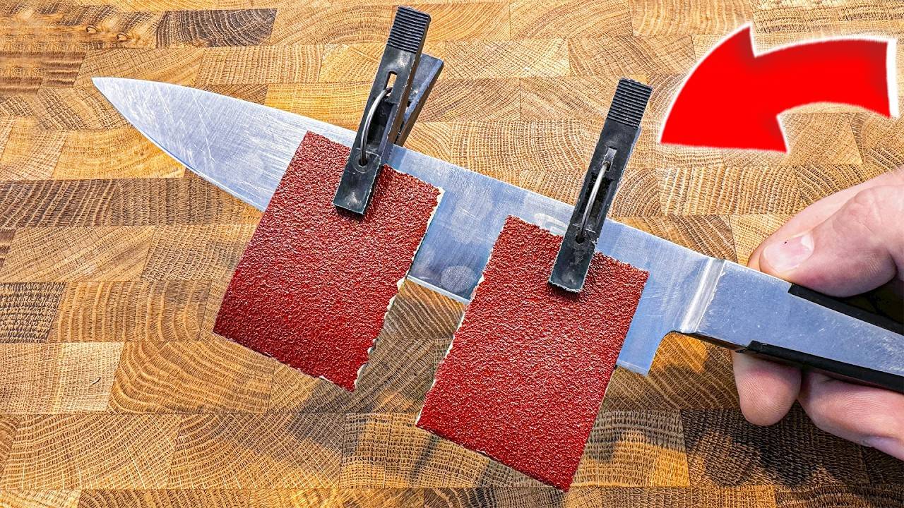 НОЖ, острый как бритва, за 1 минуту! Покажу как быстро заточить нож своими руками! смотреть онлайн