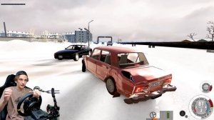 ЗИМНИЙ ДРИФТ на ВАЗ 2107 в БИМКЕ на РУЛЕ | BeamNG.drive