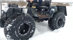 самодельный цельнорамный вездеход, катаюсь по сырому