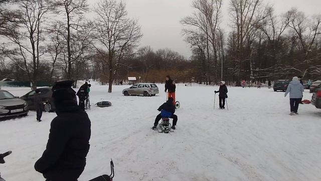 Электро снегокат для взрослых самодельный.