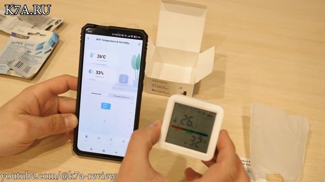 Умный датчик температуры и влажности WiFi Smart Life для упр? смотреть онлайн