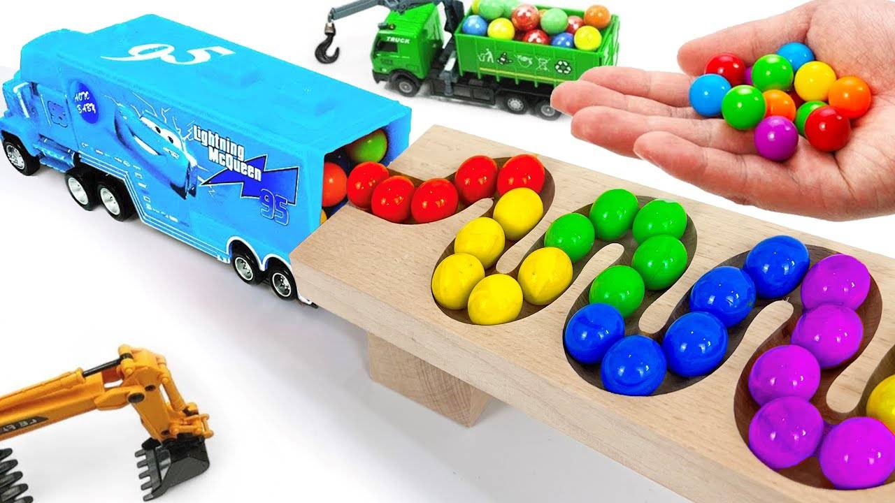 Мультик про машинки, веселый мультик, Смотреть мультики. Гонки ШАРИКОВ 🌈✨Большой САМОСВАЛ смотреть онлайн