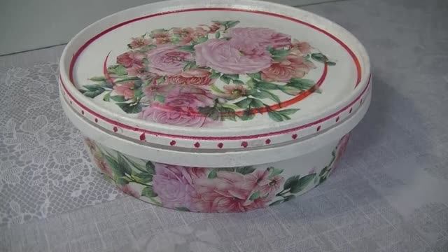 Творим красоту . Декорируем пластиковый контейнер салфетками. смотреть онлайн