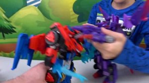 МАШИНКИ Трансформеры DINOSTER для детей и Даник