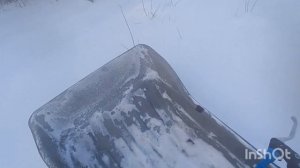 Мотобуксировщик по глубокому снегу. С модулем толкач