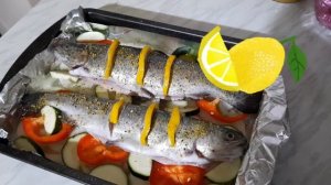 ПП!!!Форель на овощной подушке.