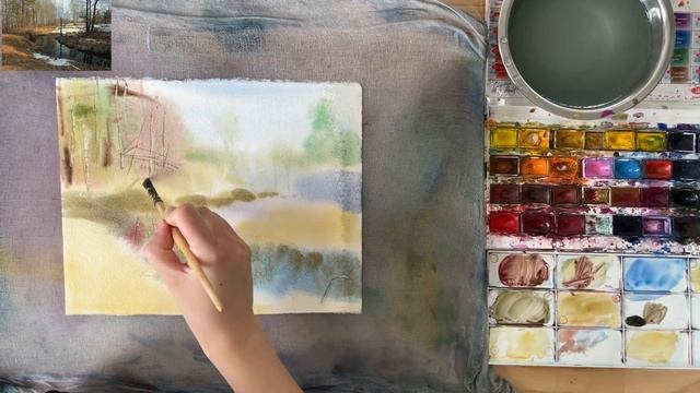 Как рисовать на пленэре? Пейзаж акварелью смотреть онлайн