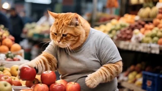 Ginger Kitten Eats Leftover Apple, Dad Works at Construction Site to Buy Him Fresh Ones 🏗️🍎 смотреть онлайн