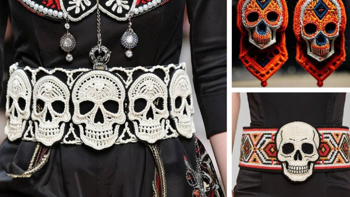 Аксессуары и украшения с ЧЕРЕПАМИ от AI. ПОДБОРКА №1. Вязание.💀✨🧶 смотреть онлайн