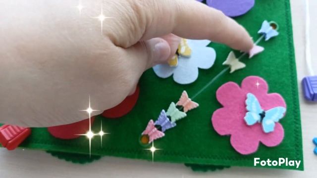 🌺страничка - перетяжка🐝в развивающую книгу из фетра смотреть онлайн