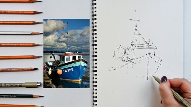 Лодочка за 9 минут простым карандашом. Рисуем регулярн смотреть онлайн