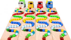 Мультик про машинки, веселый мультик, Смотреть мультики. Гонки ШАРИКОВ 🌈✨Большой САМОСВАЛ. АСМР