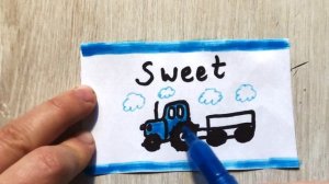 DIY. Синий Трактор🚜 Подарок из Бумаги✂ Оригами Сладки?