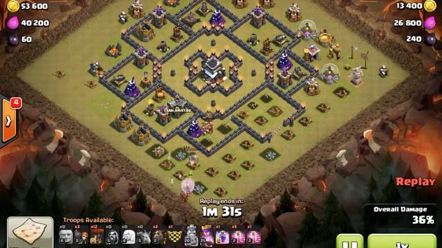 Clash Of Clans - Шары и Лавы и Королева25 с хилками тх9 / Air Attack Queen25 With Healers Th9