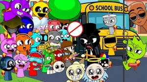 Все самые смешные моменты, когда школьники пробирались мимо черного #2 | Incredibox Sprunki Animatio