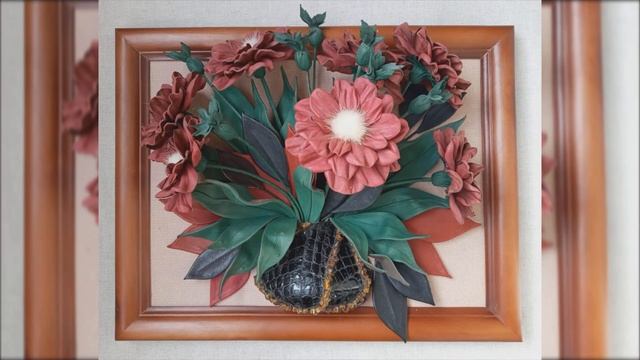 Авторские картины  из  натуральной кожи.