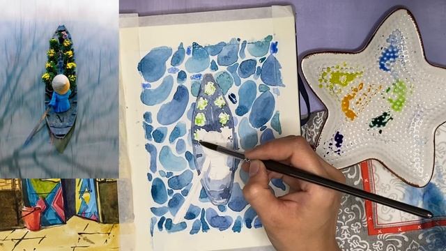 Рисуем красивый сюжет #акварельуроки смотреть онлайн