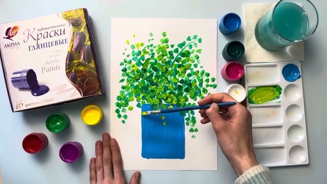 МК: Цветы ватными палочками — легко и красиво!** 🎨   #де