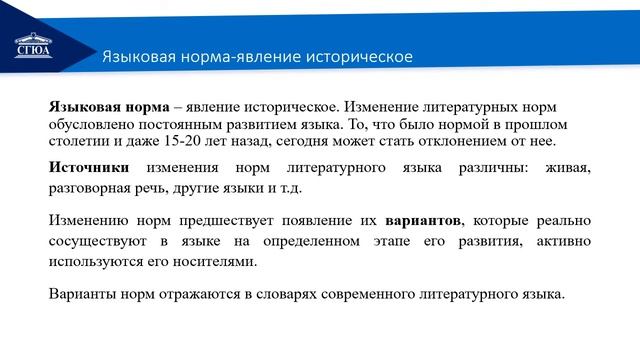 Видеолекция Русский язык и культура речи. Литературная норма смотреть онлайн