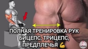 Полная тренировка рук-бицепс,трицепс,предплечья.