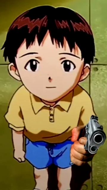 маленький синдзи стоит с пистолетом на руке 3 секунды смотреть онлайн