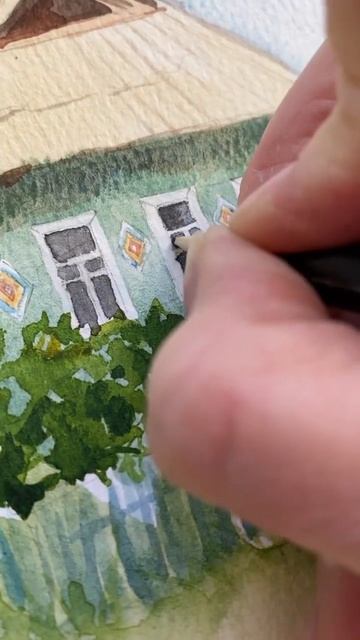 #Рисовала первый раз можно сказать "на заказ". Мама давно уже просила нарисовать дом её детства. смотреть онлайн