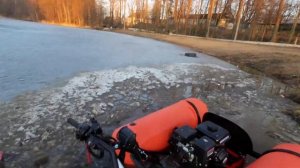 Плавающая мотособака. Испытания. Всё отлично.